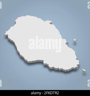 isometrische 3D-Karte von Graciosa ist eine Insel auf den Azoren, isolierte Vektordarstellung Stock Vektor
