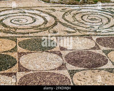 Mosaikboden, Ruinen der Caracalla-Thermen (Terme di Caracalla), Thermae Antoninianae , eines der wichtigsten Bäder Roms zur Zeit der Stockfoto