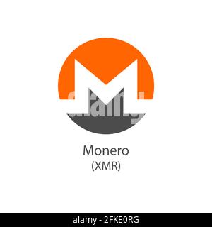 Monero Dezentrale Blockchain Internet-of-Things-Zahlungsvektor-Symbol. Kryptowährungssymbol auf weißem Hintergrund isoliert. Stock Vektor