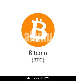 Goldenes Bitcoin Krypto Währungssymbol auf weißem Hintergrund isoliert. Vektorgrafik. Stock Vektor