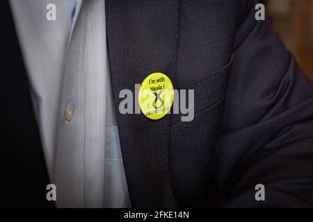 Bill Kidd ist ein Kandidat der Scottish National Party SNP , Glasgow, Schottland Stockfoto