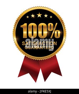 Ein Vektor Illustration Golden 100% garantierte Zufriedenheit Zeichen Stock Vektor