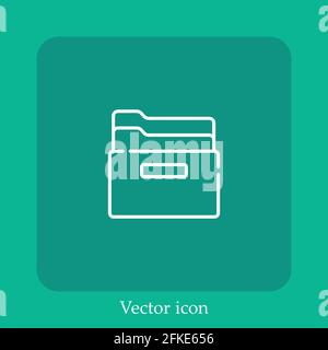 Ordner Vektorsymbol lineares Symbol.Linie mit bearbeitbarer Kontur Stock Vektor