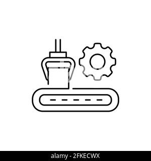 Symbol für die farbige Linie der Maschine für die Platte. Piktogramm für Webseite, mobile App, Promo. UI UX GUI Design-Element. Bearbeitbare Kontur. Stock Vektor