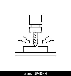 Symbol für die Bohrolorlinie. Piktogramm für Webseite, mobile App, Promo. UI UX GUI Design-Element. Bearbeitbare Kontur. Stock Vektor