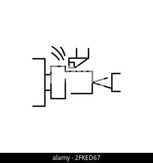 Symbol für mechanische Farblinie drehen. Piktogramm für Webseite, mobile App, Promo. UI UX GUI Design-Element. Bearbeitbare Kontur. Stock Vektor