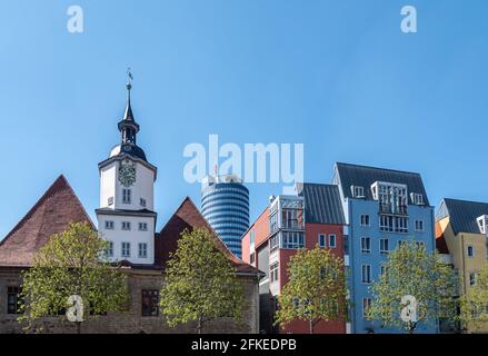 Panorama-Rathaus von Jena in Thüringen Stockfoto