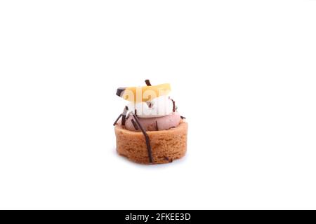 Mini-Kuchen isoliert auf weißem Hintergrund Stockfoto