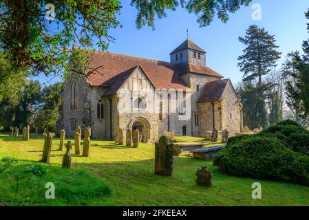 Breamore Village Anglo-Saxon Church of St Mary's, Breamore, Hampshire, Großbritannien Stockfoto