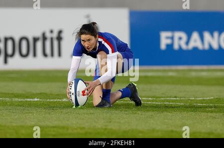 Jessy Tremouliere aus Frankreich während des Frauen Rugby Union Test Match zwischen Frankreich und England am 30. April 2021 im Le Stadium in Villeneuve-d'Ascq, Frankreich - Photo Loic Baratoux / DPPI Stockfoto