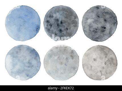Aquarellkreise auf weißem Hintergrund isoliert. Vektor eps 10 Stock Vektor