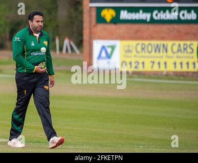 Birmingham, Großbritannien. April 2021. Moseley Cricket Club / Leamington Spa Cricket Club im Mosley CC Birmingham - Samstag, 1. Mai 2021 Credit: SPP Sport Press Foto. /Alamy Live News Stockfoto