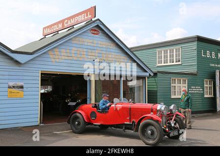 Lagonda M45 Le Mans 1935 (1934, nachgebaute Karosserie), Campbell Shed, Brooklands Museum, Weybridge, Surrey, England, Großbritannien, Großbritannien, Großbritannien, Europa Stockfoto