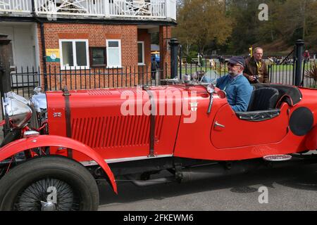 Lagonda M45 Le Mans 1935 (1934, nachgebaute Karosserie), Outer Paddock, Brooklands Museum, Weybridge, Surrey, England, Großbritannien, Großbritannien, Großbritannien, Europa Stockfoto