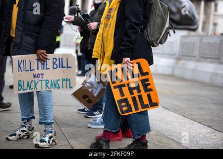 London, Großbritannien - 1. Mai 2021: 'Kill the Bill' Protest gegen Polizei, Verbrechen, Verurteilung und Gerichte Bill 2021 Credit: Loredana Sangiuliano / Alamy Live News