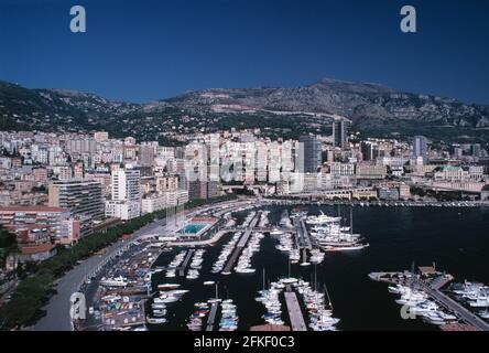 Monaco. Monte Carlo. Stadt und Yachthafen. Stockfoto