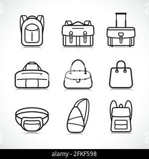 Vektor-Illustration der Tasche Symbole Design-Set Stock Vektor