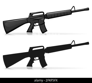 Vektor-Illustration von kalaschnikow Armee Schusswaffe Cartoon Stock Vektor