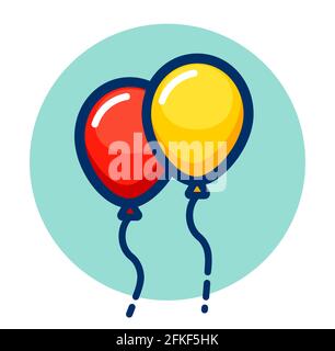 Vektor-Illustration von Party Ballons Farbsymbol Stock Vektor