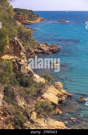 Seascape in Ametlla de Mar, Costa Daurada, Katalonien Stockfoto