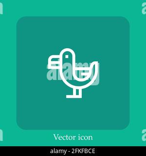 vektorsymbol seagull lineares Symbol.Linie mit bearbeitbarer Kontur Stock Vektor