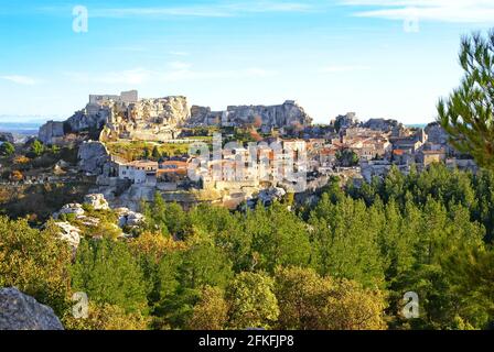 Dorf Les Baux de Provence in Frankreich. Stockfoto