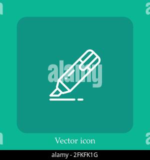 Textmarker Vektorsymbol lineares Symbol.Linie mit bearbeitbarer Kontur Stock Vektor