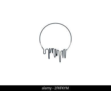 Tropfender Kreis, Tropfen, malen, abstrakt. Vektorgrafik. Stock Vektor