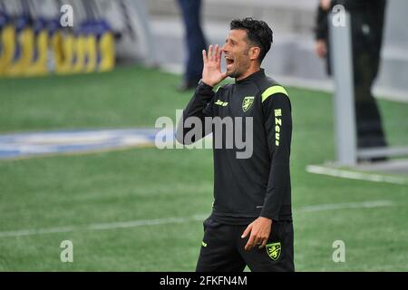 Frosinone, Italien. Mai 2021. Fabio Grosso Trainer von Frosinone, während des Spiels der italienischen Serie B Meisterschaft zwischen Frosinone gegen Pisa, Endergebnis 3-1, Spiel im Benito Stirpe Stadion in Frosinone gespielt. Frosinone, Italien, 01. Mai 2021. (Foto von Vincenzo Izzo/Sipa USA) Quelle: SIPA USA/Alamy Live News Stockfoto