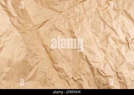 Recyceltes braunes Papier Hintergrund Textur Hintergrund, Draufsicht Stockfoto
