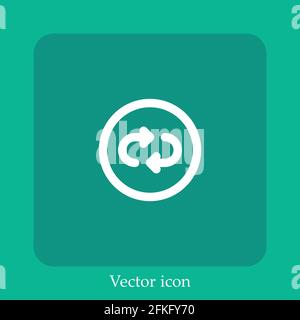 Vektorsymbol wiederholen lineares Symbol.Linie mit bearbeitbarer Kontur Stock Vektor