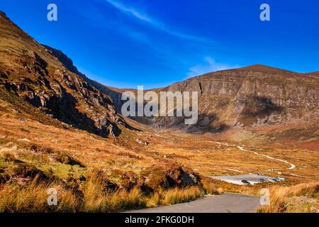 Parkplatz in der Nähe der Mahon Falls in den Comeragh Mountains.County Waterford, Irland. Stockfoto