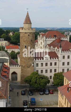 Bautzen, Budysin, eine sorbische Stadt in der Oberlausitz, Sachsen Stockfoto