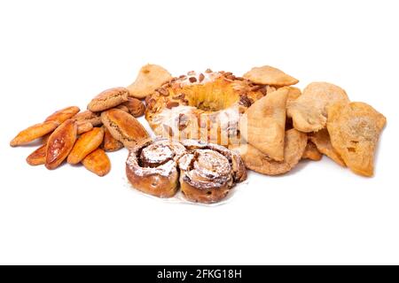 Mischung aus typischem und traditionellem weihnachtsgebäck und Kuchen der portugiesischen Küche und Gastronomie. Stockfoto