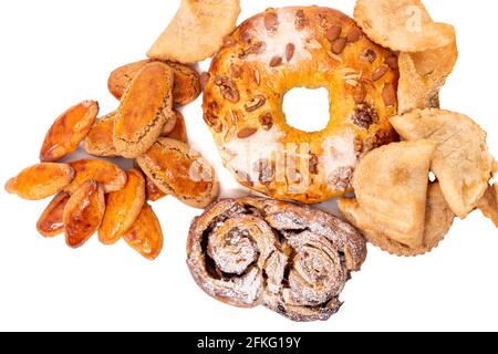 Mischung aus typischem und traditionellem weihnachtsgebäck und Kuchen der portugiesischen Küche und Gastronomie. Stockfoto