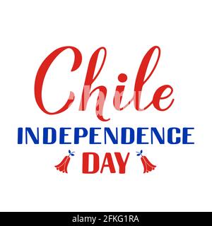 Chile Independence Day Kalligraphie Handschriftzug isoliert auf weiß. Chilenischer Feiertag am 18. September. Vektorvorlage für Typografie-Poster Stock Vektor