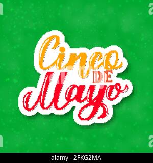 Cinco De Mayo farbenfrohe 3d-Schriftzüge. Plakat mit traditioneller mexikanischer Fiesta-Typografie. Einfach zu bearbeitende Vorlage für Banner, Poster, Grußkarte, Party-Invit Stock Vektor