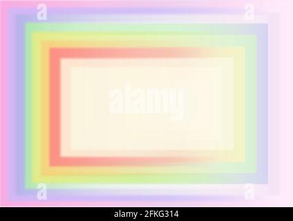 Pastellfarben und helle Regenbogenfarben in mehreren Quadraten. Verlauf. Abstrakter, farbenfroher Hintergrund Stock Vektor