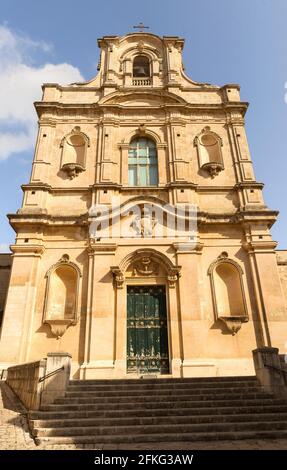 Architektonische Sehenswürdigkeiten der Kirche Santa Maria (Chiesa Santa Maria la Nova - Santuario Maria SS. Della Pieta) in Scicli, Provinz Ragusa, Sizilien - Italien Stockfoto