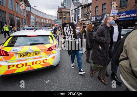 Manchester, Großbritannien. Mai 2021. Tötet den Bill-Protest im Stadtzentrum. Kredit: Kenny Brown/Alamy Live Nachrichten Stockfoto