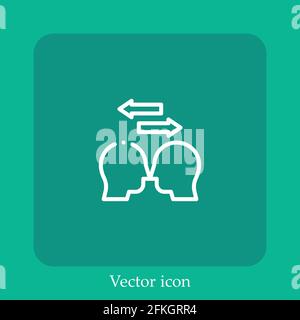 Empathie Vektor-Symbol lineares Symbol.Linie mit editierbarer Kontur Stock Vektor