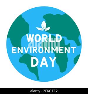 Schriftzug zum Weltumwelttag mit Globus. Ökologie Konzept Typografie Poster. Einfache Bearbeitung von Vektorvorlagen für Logo-Design, Banner, Flyer, Zeichen, gree Stock Vektor
