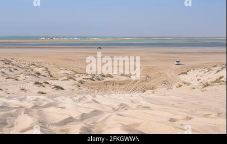 Landschaft von Sealine (Sanddünen) In Doha, Katar.Selektiver Fokus Stockfoto