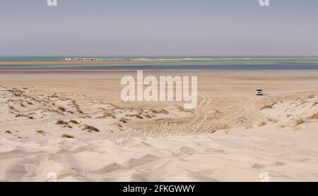 Landschaft von Sealine (Sanddünen) In Doha, Katar.Selektiver Fokus Stockfoto