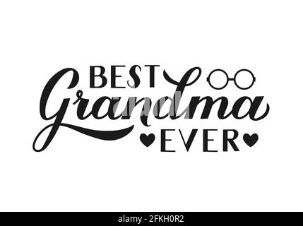 Beste Oma jemals Kalligraphie Handschriftzug isoliert auf weiß. Großeltern Day Grußkarte für Großmutter. Einfache Bearbeitung der Vektorvorlage für banne Stock Vektor