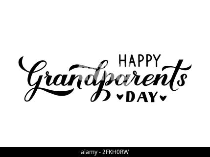 Happy Großeltern Day Kalligraphie Hand Schriftzug isoliert auf weiß. Grußkarte für Großmutter und Großvater. Einfache Bearbeitung der Vektorvorlage für b Stock Vektor