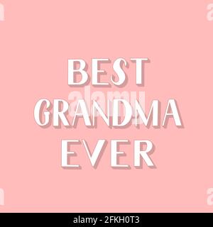 Bester Oma jemals Hand Schriftzug auf blusp nink Backgroung. Großeltern Day Retro-Grußkarte für Großmutter. Einfache Bearbeitung von Vektorvorlagen für Bann Stock Vektor