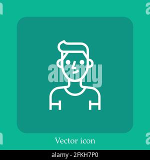 Man-Vektor-Symbol lineares Symbol.Linie mit bearbeitbarer Kontur Stock Vektor