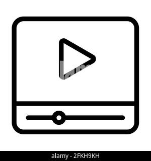 Video-Multimedia-Streaming-Film einzelnes isoliertes Symbol mit Umriss-Stil vektorgrafik Stockfoto