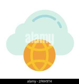 Cloud-Verbindung Internet-Technologie einzelnes isoliertes Symbol mit flachem Stil vektorgrafik Stockfoto
